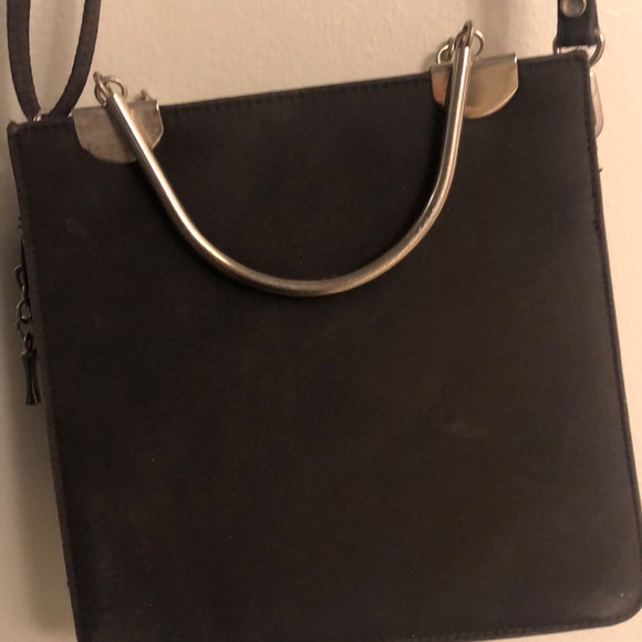 Brown  purse bag cute purse nylon with 2 handles - Picture 5 of 8